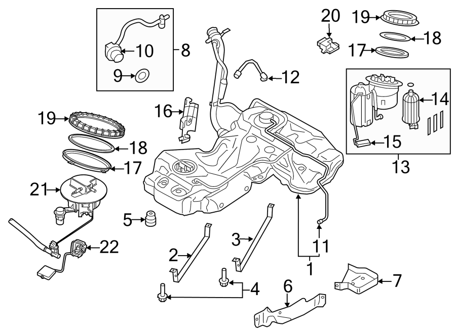 2009 Audi Tank strap. W/O AWD, 2009-2012, rear. Fuel - 8K0201653C ...